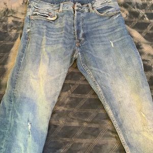 Blue jeans slight distress